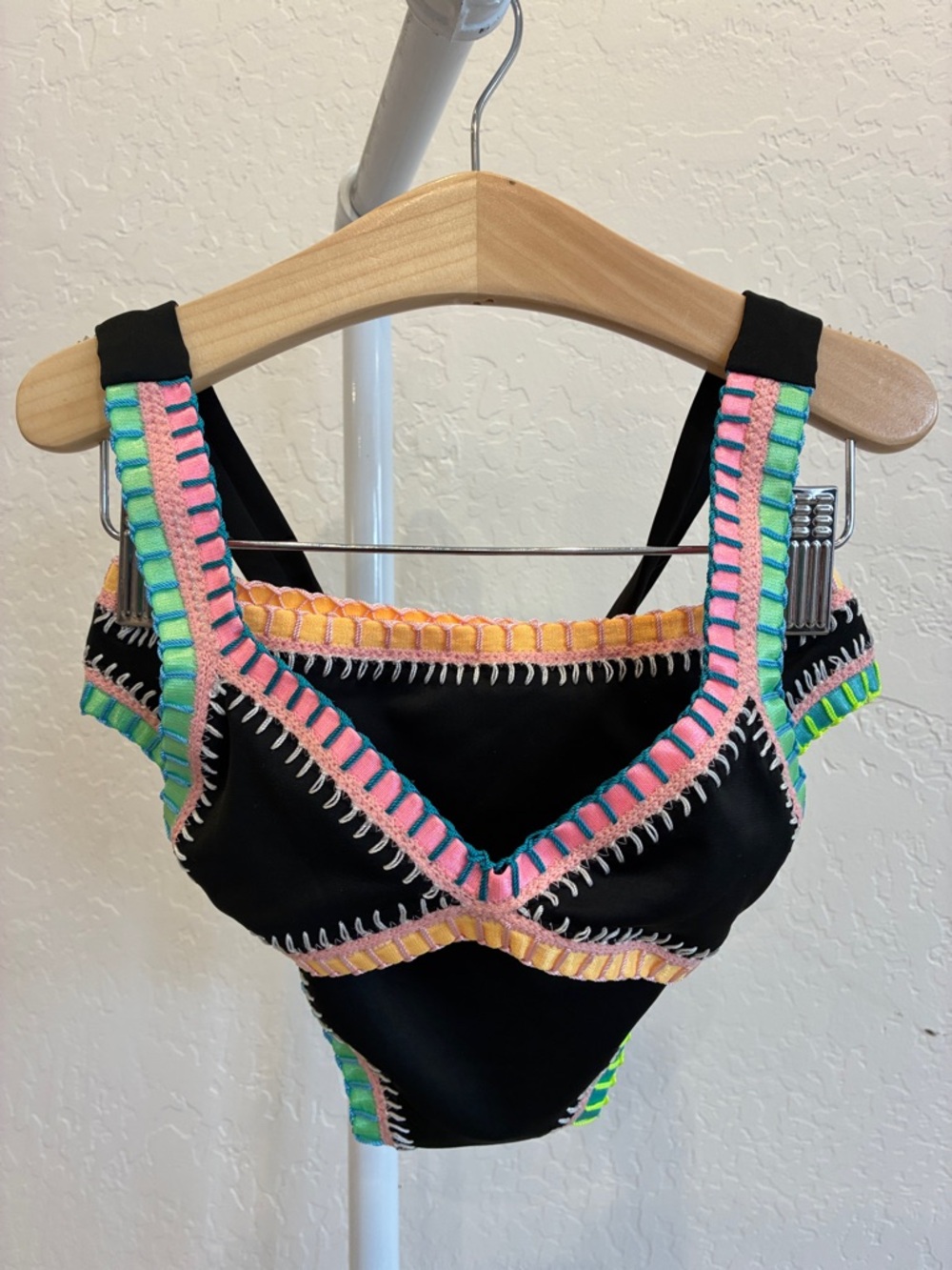 Black Kids Bikini Bottom with Neon Trim